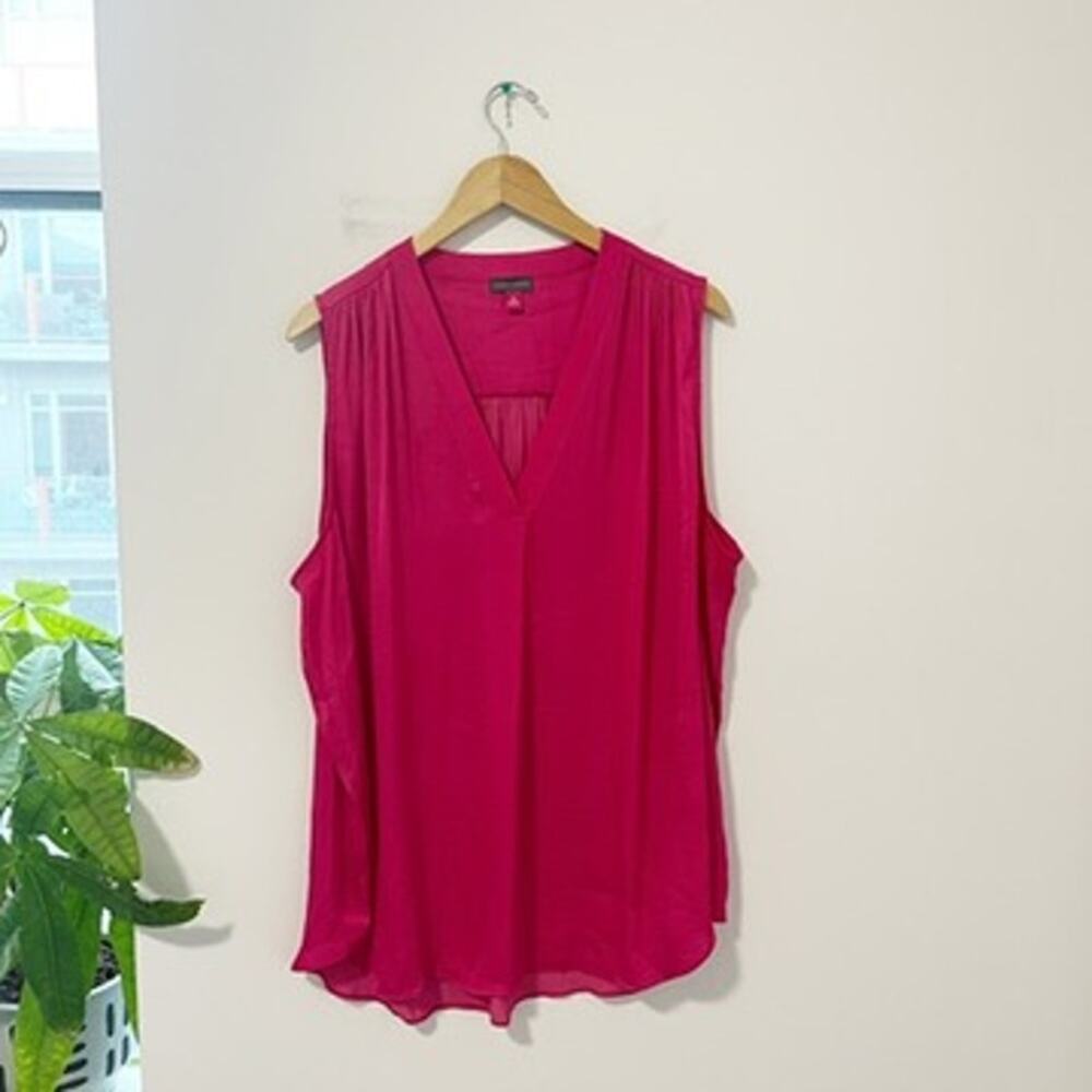 Vince Camuto Magenta Pink V Neck Tank Blouse Size 3X